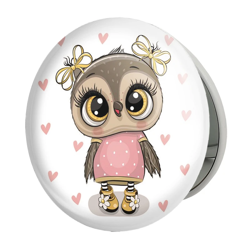 آینه جیبی خندالو طرح جغد مدل تاشو کد 5116 