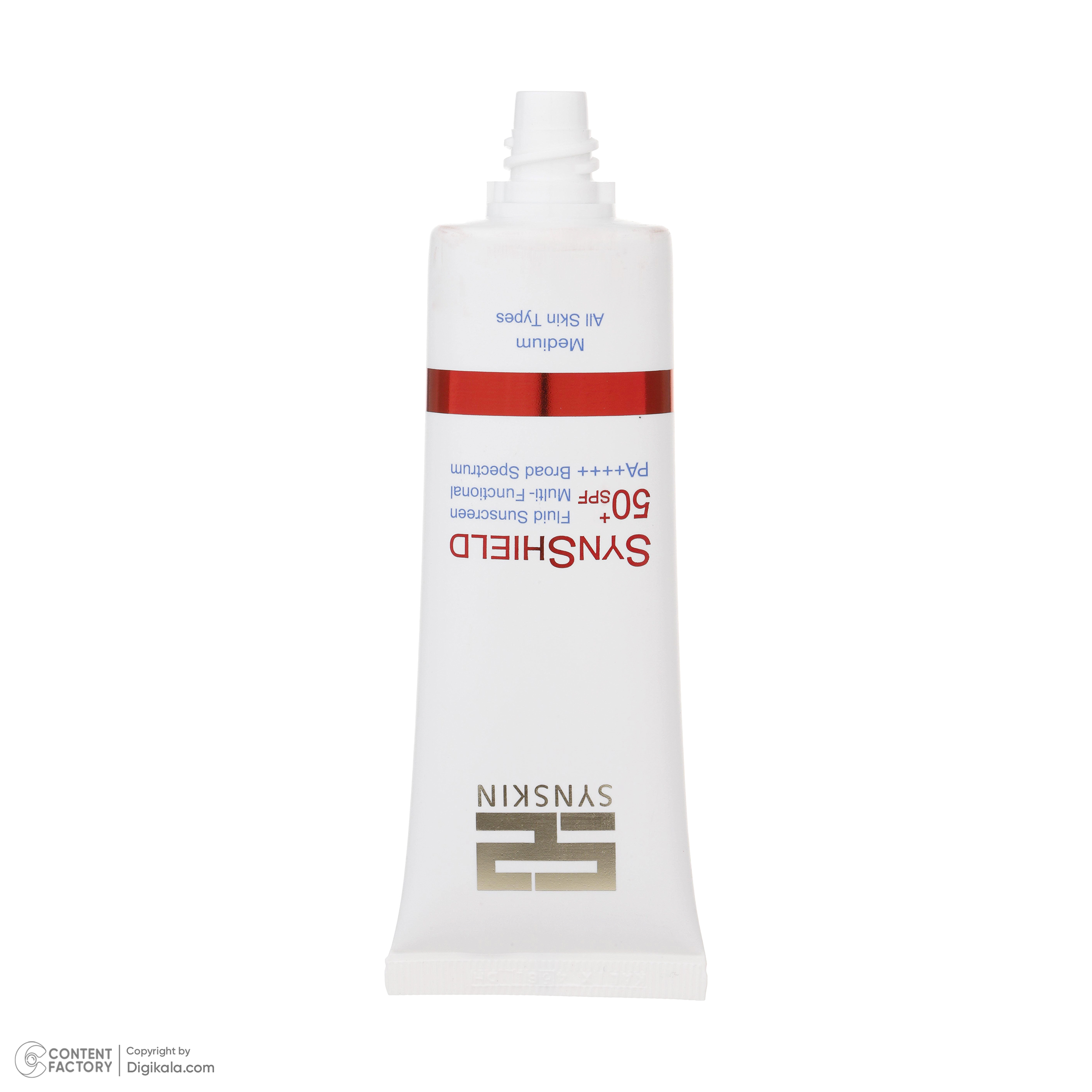 فلوئید ضد آفتاب رنگی ساین اسکین SPF 50 مدل Syn shield مناسب انواع پوست وزن 50 گرم