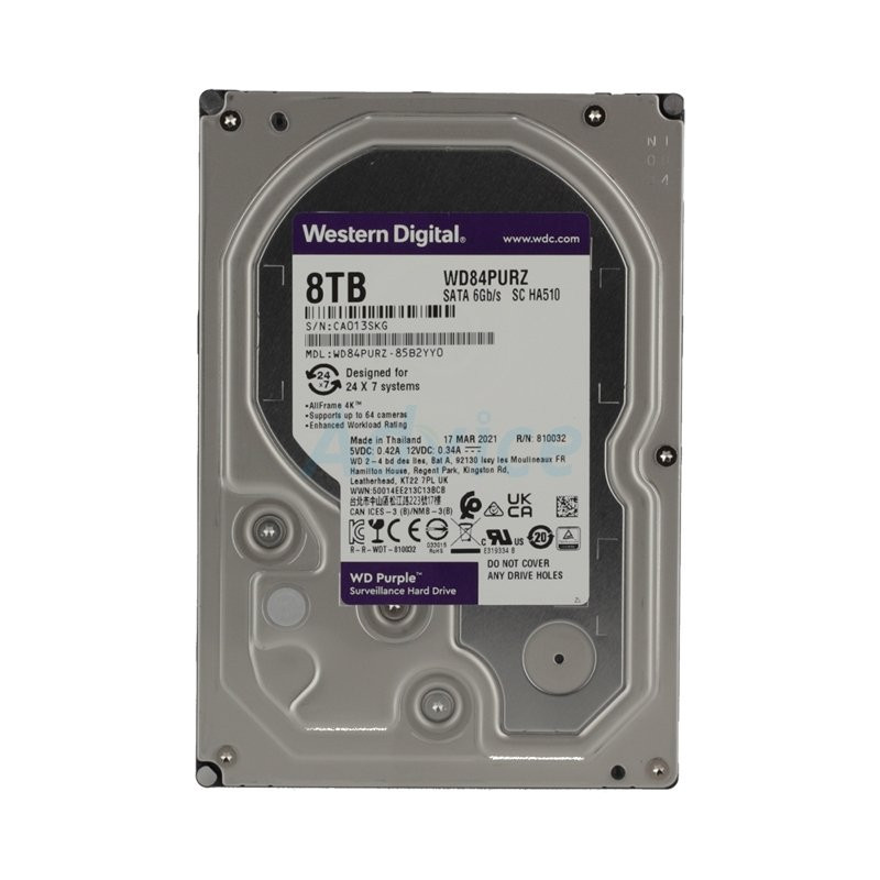 هارددیسک اینترنال وسترن دیجیتال مدل Purple WD84PURZ ظرفیت 8 ترابایت