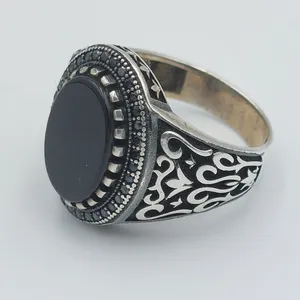 انگشتر نقره مردانه مدل عقیق کد 20622