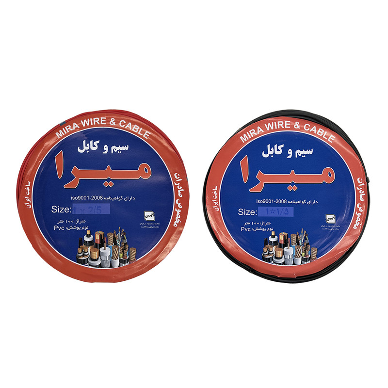 سیم برق افشان 1 در 1.5 و 1 در 2.5 میرا مدل 2.5R - 1.5BK بسته دو عددی