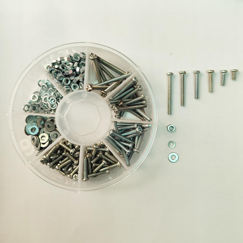 پیچ و مهره و واشر هامر مدل استوانه M3 بسته 340 عددی