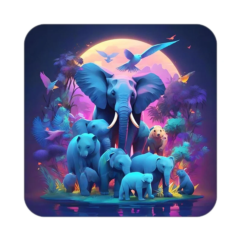 زیر لیوانی کاکتی طرح حیوانات رنگی مدل mp26174