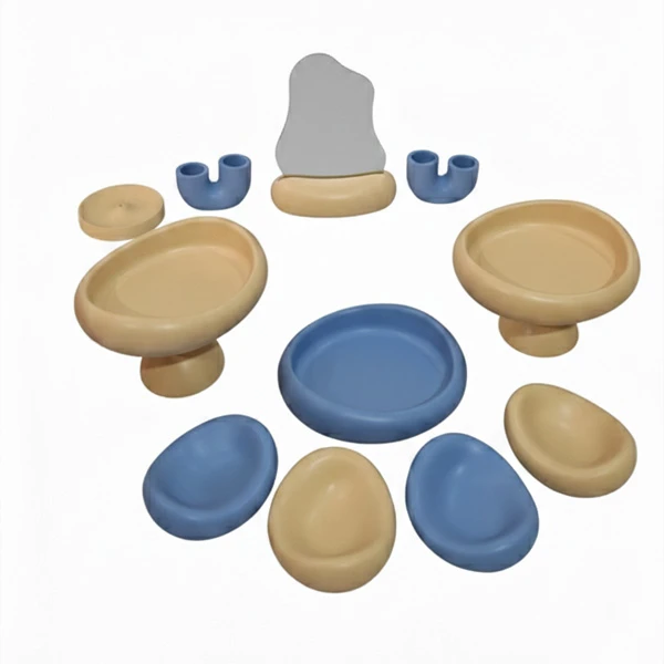 مجموعه ظروف هفت سین 12 پارچه مدل دفرمه مدرن مینیمال آسمان