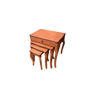 میز عسلی مدل FW20 کشودار ساده مجموعه ۴ عددی