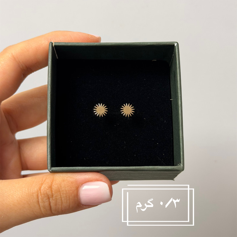 گوشواره طلا 18 عیار زنانه فرشته طرح خورشید مدل  WEL-000245 - 2