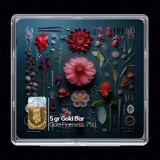 شمش طلا 18 عیار مدوپد مدل گل کد SG10413