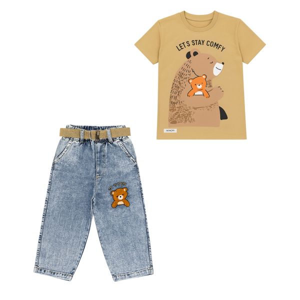 ست تی‌شرت آستین کوتاه و شلوارک پسرانه مدل D1499