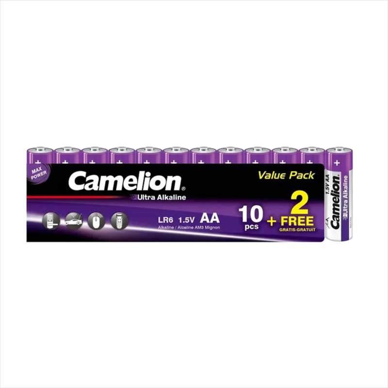 باتری قلمی کملیون مدل ultra alkaline 10+2 بسته 12 عددی