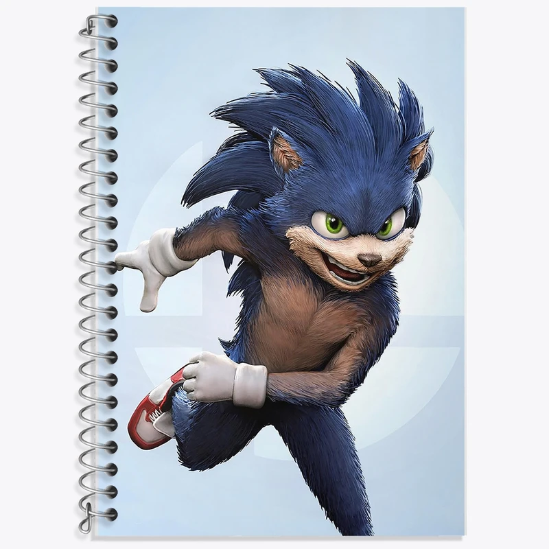 دفتر زبان 50 برگ خندالو مدل دو خط طرح سونیک (Sonic) کد F176