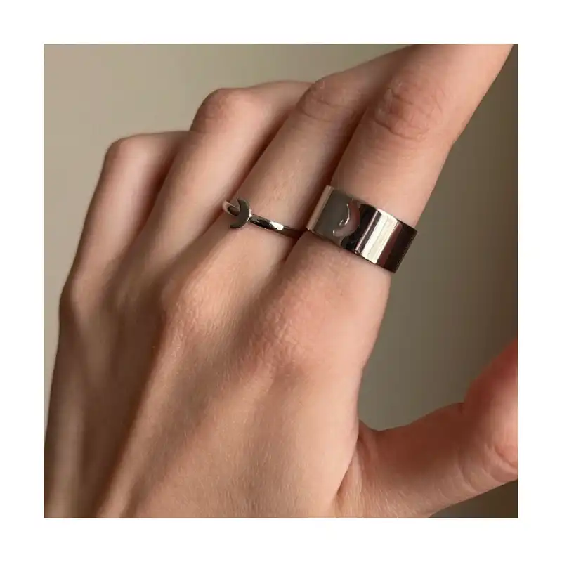 ست انگشتر زنانه و مردانه مدل ماه کد 82