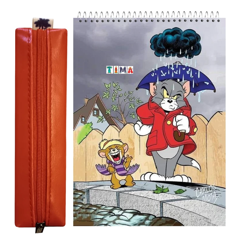 دفتر نقاشی 50 برگ تیما مدل TOMI به همراه جامدادی