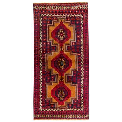 فرش دستبافت دو متری مدل نقشه بلوچ  کد 22.1190