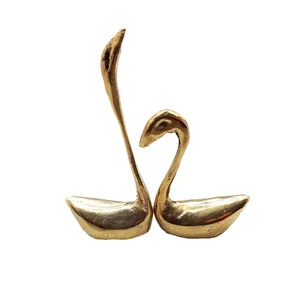 دکوری برنجی مدل قو نشسته مجموعه 2 عددی