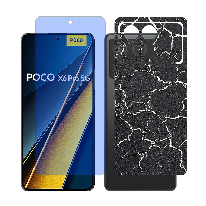 محافظ صفحه نمایش مات آنتی بلو گلس مدل Together مناسب برای گوشی موبایل شیائومی Poco X6 Pro به همراه برچسب پوششی پشت گوشی