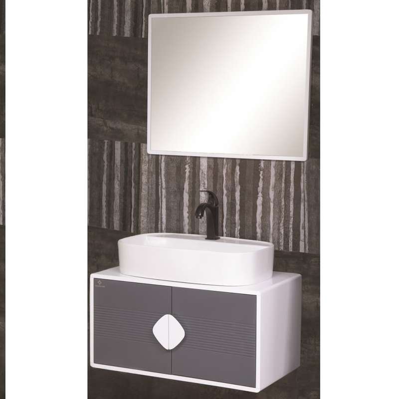 ست کابینت و روشویی بومرنگ مدل لیزانو به همراه آینه 