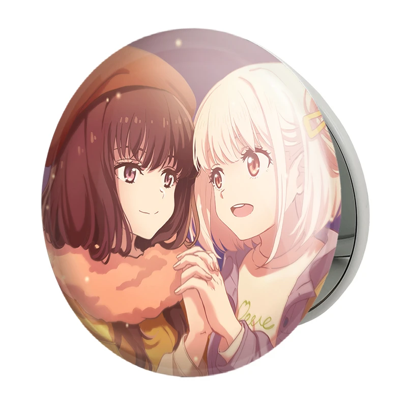 آینه جیبی خندالو طرح چیساتو و تاکینا انیمه لیکوریس ریکویل Lycoris Recoil مدل تاشو کد 23000 