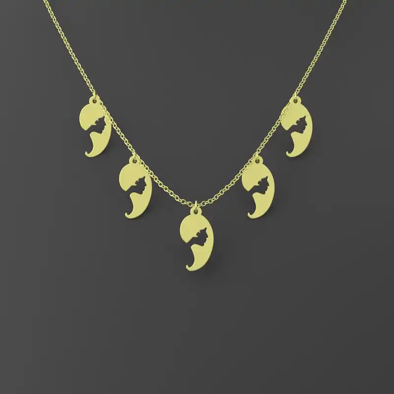 گردنبند طلا 18 عیار زنانه مدوپد مدل دختر با موهای بلند کد RNA10233