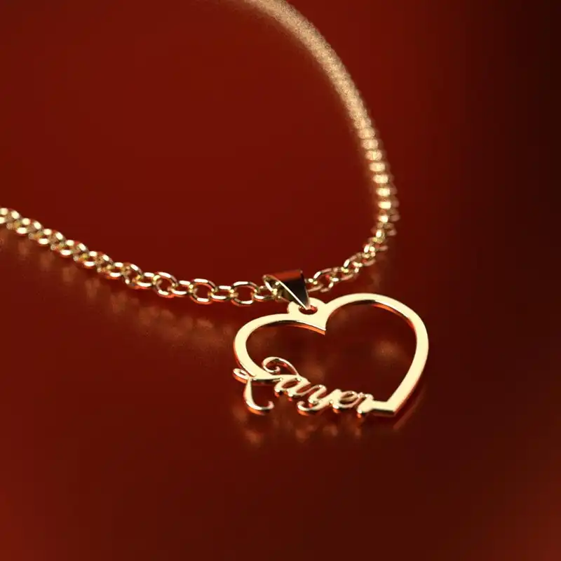 گردنبند طلا 18 عیار زنانه مدوپد مدل اسم زایر zayer کد GBB10838 به همراه باکس گل رز جاویدان