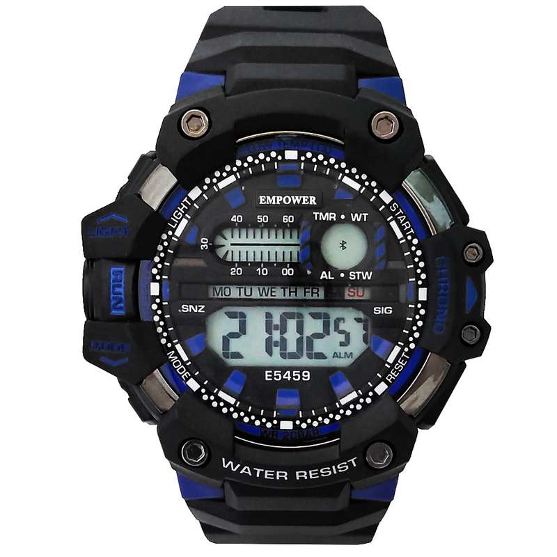 ساعت مچی دیجیتال مردانه امپاور مدل اسپرت ضدآب چراغدار کرنومتر کد 1403