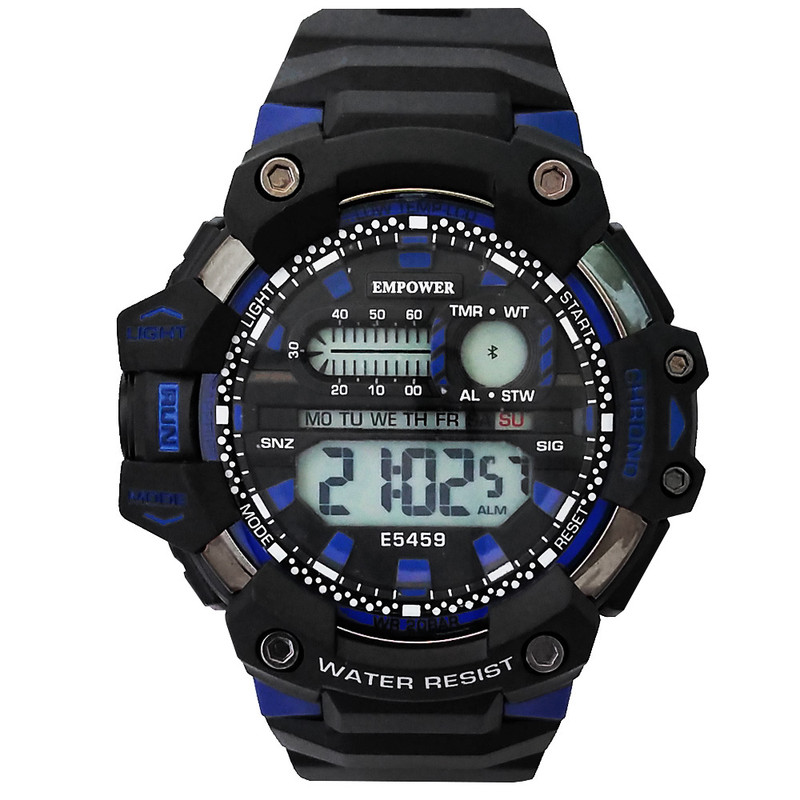 ساعت مچی دیجیتال مردانه امپاور مدل اسپرت ضدآب چراغدار کرنومتر کد 1403