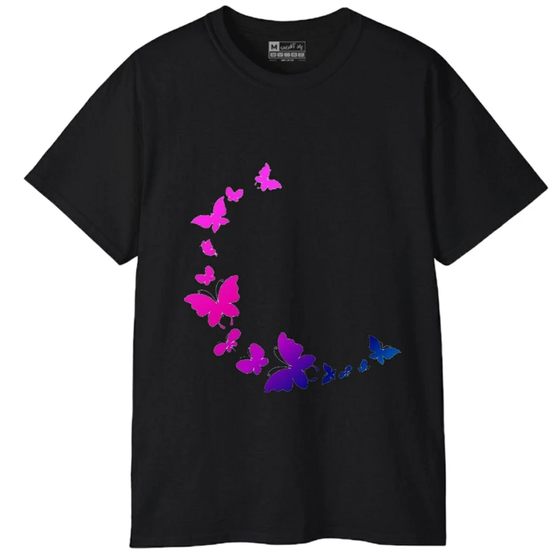 تی‌شرت آستین کوتاه مردانه پاد آفرین مدل پرنده پروانه کد 1973