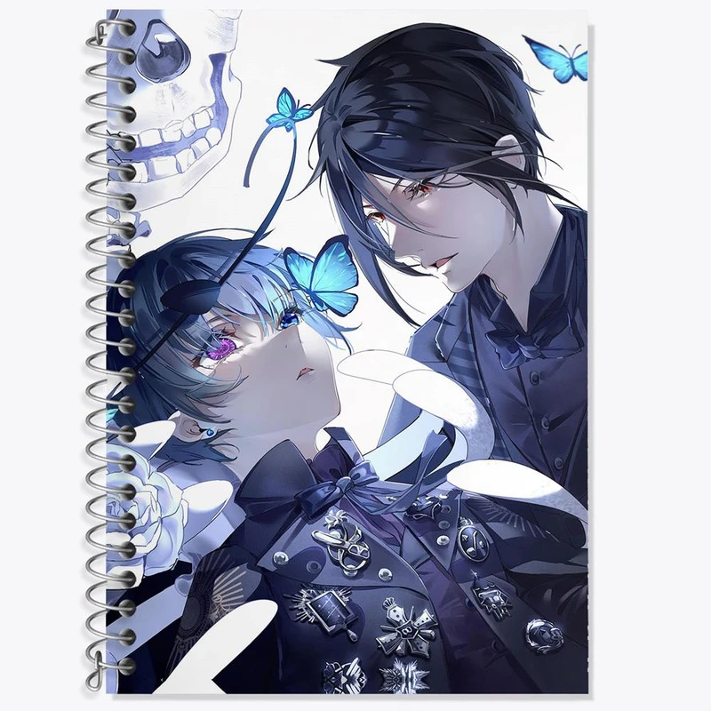 دفتر لغت 50 برگ خندالو مدل سباستین و شیل انیمه خادم سیاه Black Butler کد 16326