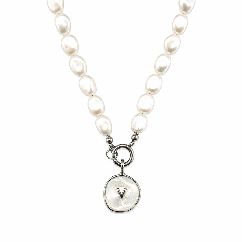 گردنبند زنانه مدل مرواریدی قلب