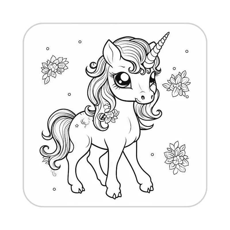 زیر لیوانی کاکتی طرح اسب تک شاخ و یونیکورن مدل mp31975