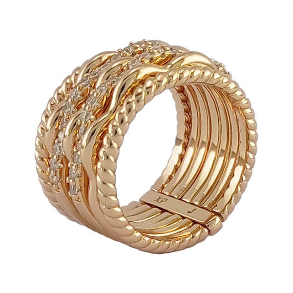 انگشتر زنانه ژوپینگ طرح پورتوفینو 7 حلقه‌ای مدل RX029