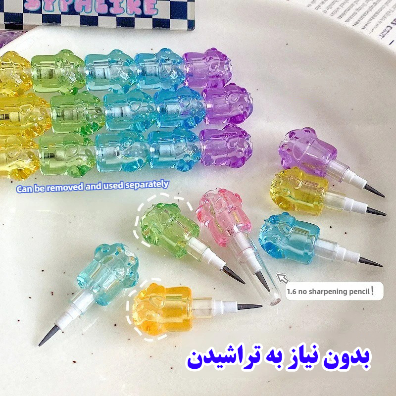 مداد فشنگی با درجه سختی HB مدل NP-1704-1 طرح پنجه گربه بسته 2 عددی مداد فشنگی با درجه سختی HB مدل NP-1704-1 طرح پنجه گربه بسته 2 عددی