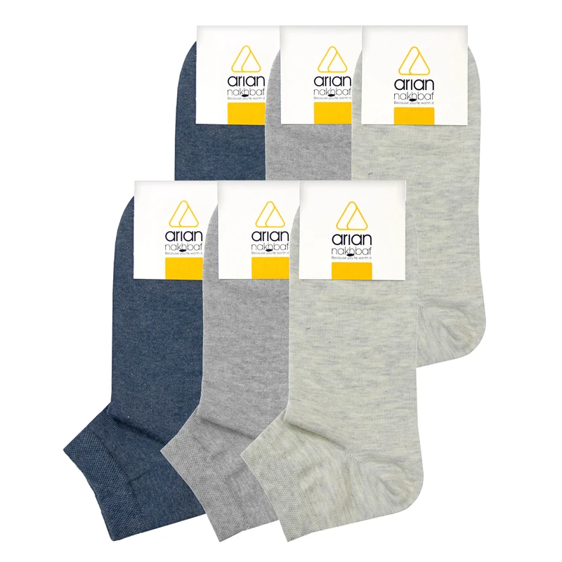 جوراب مردانه آریان نخ باف مدل 5122 مجموعه 6 عددی