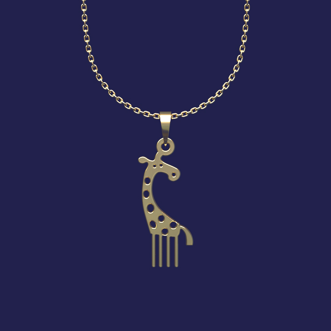 گردنبند طلا 18 عیار زنانه مدوپد مدل زرافه کد T2-1-1039