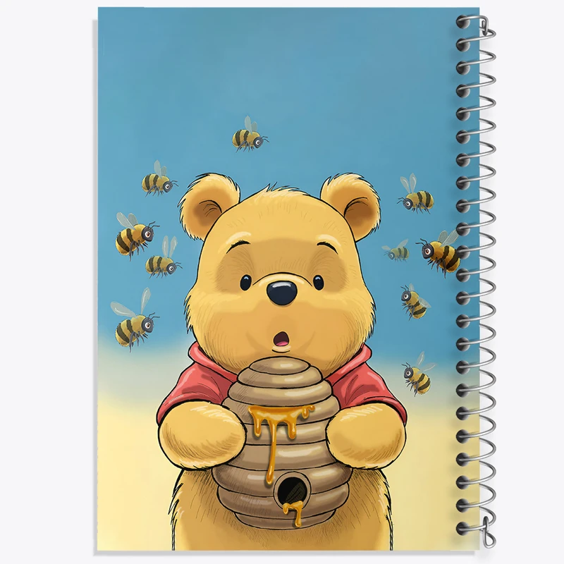 دفتر ژورنال نویسی 50 برگ خندالو مدل نقطه ای طرح خرس پو کد N3569