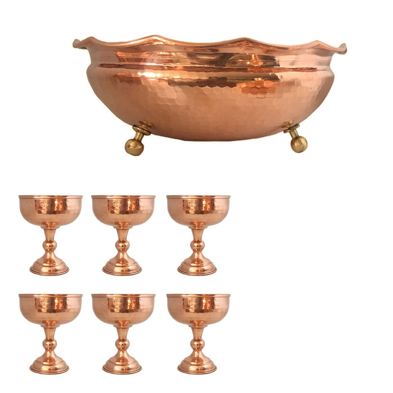 سرویس 7 تکه آجیل خوری مسی کد 0847