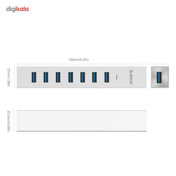 هاب USB 3.0 هفت پورت اوریکو مدل ASH7-U3