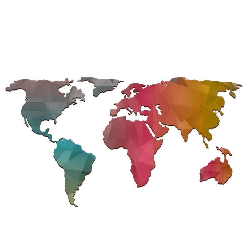 استیکر چوبی ژیوار طرح world cubism map