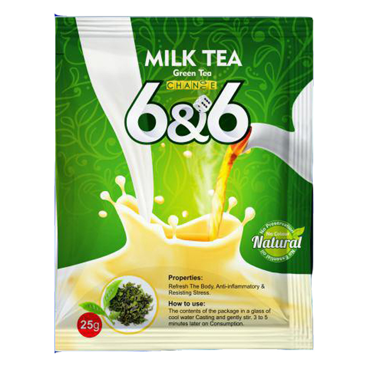 بسته 20 عددی شیر چای سیاه مدل Green Tea With Milk