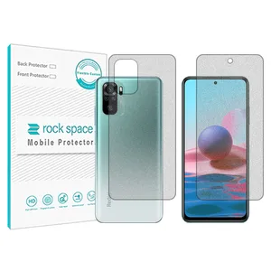 Matte Rockspace HyMTT screen protector suitable for the Xiaomi Redmi Note 10 mobile phone along with the back of the phone