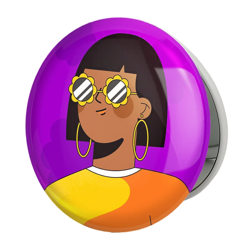 آینه جیبی خندالو طرح دختر قوی Girl Power مدل تاشو کد 28942