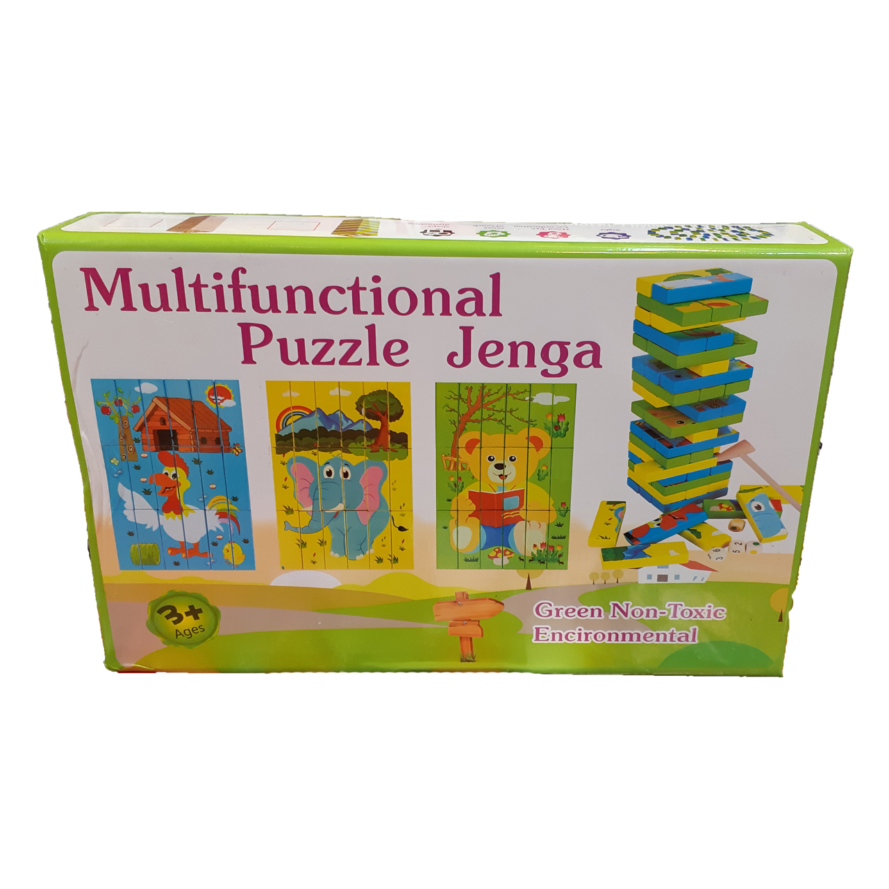 بازی 54 تکه و 5 کاره جنگا مدل Multificational Puzzle Jenga
