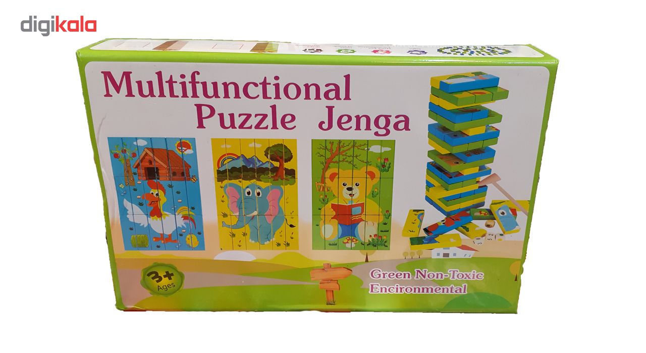 بازی 54 تکه و 5 کاره جنگا مدل Multificational Puzzle Jenga