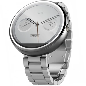 ساعت هوشمند زنانه موتورولا مدل Moto 360 46mm (1st gen) with 18mm Silver Metal Band
