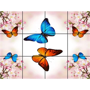 تایل سقفی آسمان مجازی طرح پروانه های رنگی کد 807 سایز 60x60 سانتی متر مجموعه 12 عددی