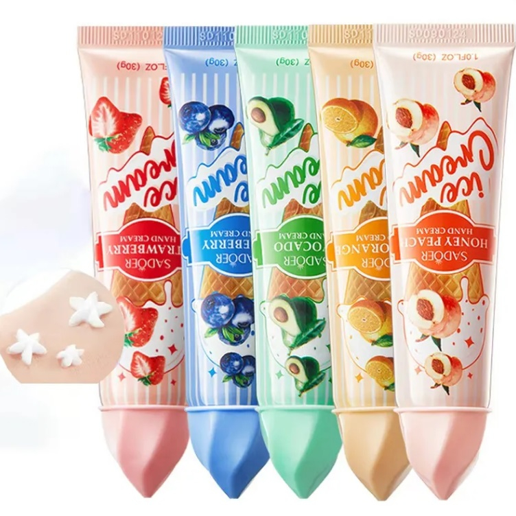 کرم مرطوب کننده دست و صورت سادور مدل بستنی قیفی مناسب برای انواع پوست وزن 30 گرم بسته 5 عددی