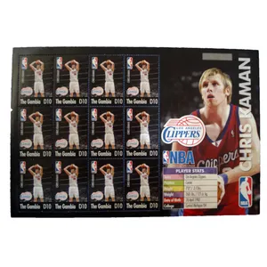 تمبر یادگاری مدل بسکتبال کریس کامن کد bg-1594 مجموعه 12 عددی