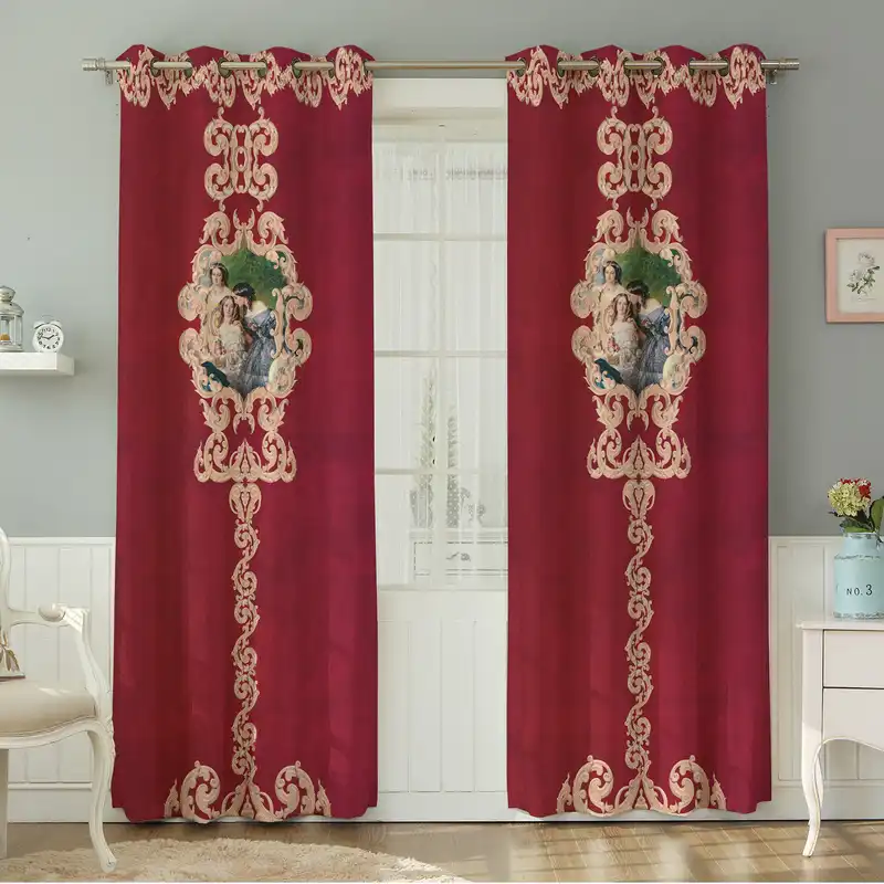 پرده نیروانا طرح سنتی مدل هازان کد 9070 سایز 140×280 سانتی متر