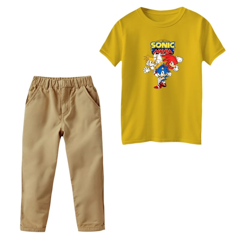 ست تی‌شرت و شلوار پسرانه مدل سونیک کد 3