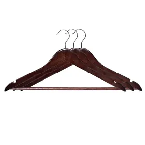 چوب لباسی مدل  wooden_hanger_brn_3 بسته 3 عددی