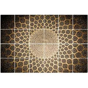   تایل سقفی آسمان مجازی طرح دایره اسلیمی کد ST 6017-24 سایز 60x60 سانتی متر مجموعه 24 عددی